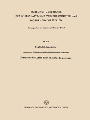 cover image of Über plastische Kupfer-Eisen-Phosphor-Legierungen